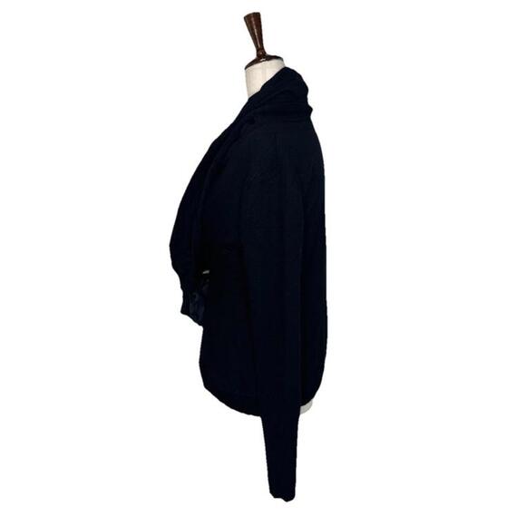 Yudashkin Angora Wool Blend Black Cardigan Sweater Womens S Tie Front Minimalist - Picture 3 of 6